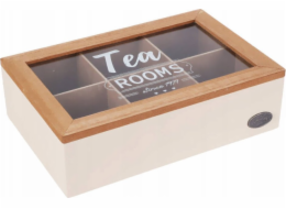 Home Styling Collection Kolekce bytového stylingu Dózička na čaj s přihrádkami ČAJOVNA, 23 x 15,5 x 8 cm