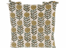 Home Styling Collection Kolekce bytového stylingu Vázaný polštář na židli, květinový vzor, 100% bavlna, 40 x 40 cm