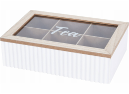 Home Styling Collection Kolekce pro domácí styling Dózička na čaj s přihrádkami TEA, 24 x 16 x 7 cm