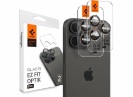 Spigen Spigen Glass tR EZ Fit Optik Pro 2 ks, titanově šedá - iPhone 16 Pro/Pro Max