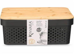 Kinvara Plastová nádoba s bambusovým víkem, 36 x 26 x 14 cm