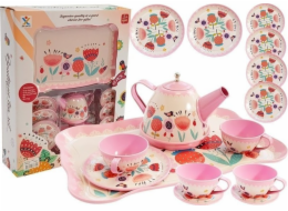 LeanToys Sada na čaj hrnky, konvice, podšálky, 14 kusů, LEAN Toys
