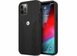 BMW Pouzdro BMW Bmhcp12Mrsppk pro iPhone 12/12 Pro 6.1 černé/černé tvrdé kožené pouzdro s perforací, zakřivené