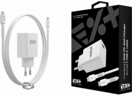 NEXT ONE Nabíječka NEXT ONE 20W PD 1xUSB-C síťová nabíječka s kabelem USB-C bílá