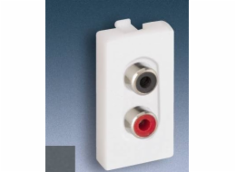 Kontakt-Simon Socket K45/2 audio 2xRCA Cinch šedý grafit - K101B/14