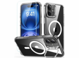 ESR ESR CLASSIC HYBRIDNÍ STOJAN S HALOLOCK MAGSAFE A TVRZENÉ SKLO PRO IPHONE 16 PLUS ČIŘÉ