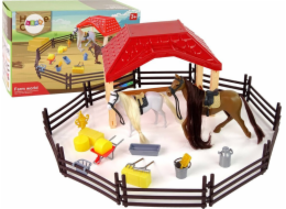 LeanToys Sada figurek pro farmáře, stáje, koně na česání, příslušenství LEAN Toys