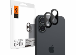 Spigen Spigen Optik GLAS.TR Camera Protector 2-Pack - Ochranné sklo pro iPhone 16 / 16 Plus (2 ks) (černé)