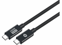 Conceptronic USB kabel CONCEPTRONIC USB-C 4.0 -> C nerezová ocel/nerezová ocel kabel 2,00 m 5A 40Gbps sw