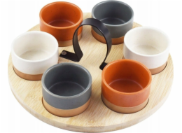 Excellent Houseware Vynikající misky na svačinu do domácnosti na bambusovém podnose s rukojetí