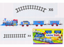 LeanToys Vláčková sada 3 bateriové autíčka, koleje, světelné a zvukové efekty
