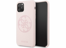 Guess Guess GUHCN58LS4GLP pevný silikonový kryt pro iPhone 11 Pro světle růžová/světle růžová 4G tón v tónu