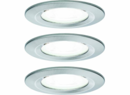 Paulmann Sada zapuštěného svítidla Nova Fixed LED IP44 3x6,5W 4000K 230V GU10 51mm Kartáčované železo/hliník