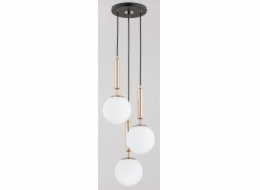 Alfa Závěsná lampa Volda Picolo White se 3 světly, černá/zlatá 62202 Alfa