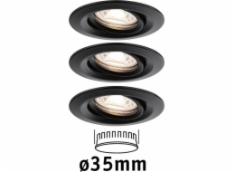 Paulmann Zapuštěné svítidlo NOVA PLUS COIN LED Mini DIM naklápěcí 3x4W 310lm 66mm 2700K IP23 230V matná černá