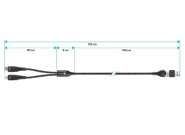 CONNECT IT Wirez 4in1 1x USB-C, 1x Lightning, 1,25 m, ČERNÝ