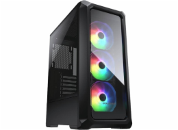 COUGAR PC skříň MX430 Air RGB Black Mid Tower Air Vents Front Panel with ARGB strips 3 x ARGB Fans 4mm TG Left  Panel