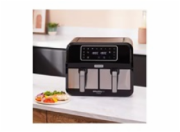 Kenwood kHealthy horkovzdušná fritéza, 1700 W, se dvěma zásuvkami, 4+4 l, 8 programů, černá