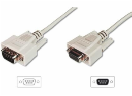 RS232 prodlužovací kabel 1:1 Typ DSUB9/DSUB9 M/F 5m Šedý