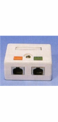 Zásuvka STP 2x RJ45 Cat5E, blok 110, na omítku