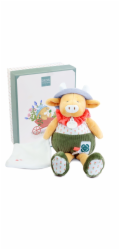 Doudou Dárková sada Plyšová kravička Aneth s dečkou zelená 28 cm