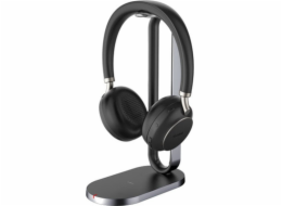 Bezdrátová sluchátka BH76 černá USB-C + nabíjecí stojánek