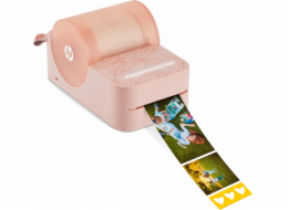 HP Barevná tiskárna štítků Sprocket Panorama s Bluetooth a tiskárnou fotografických štítků a samolepek – růžová