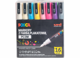 Uni Sada fixů Marker UNI POSCA PC-3M, 16 kusů, PLAST