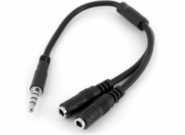 StarTech.com 4 Position to 2x 3 Position 3.5mm Headset Splitter Adapter - Rozbocovac náhlavní soupravy - 4 pólový mini jack s piny (male) do mini jack se zdírkami (female) - 20 cm - cerná - pro P/N: D