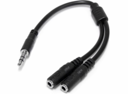StarTech.com 3.5mm Audio Extension Cable - Slim Audio Splitter Y Cable and Headphone Extender - Male to 2x Female AUX Cable (MUY1MFFS) - Audio separátor - mini-phone stereo 3.5 mm s piny (male) do min