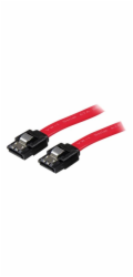 StarTech 18in Latching SATA Cable - SATA cable - Serial ATA 150/300/600 - SATA (R) to SATA (R) - 1.5 ft - latched - red - LSATA18 - Kabel SATA - Serial ATA 150/300/600 - SATA (R) do SATA (R) - 46 cm -
