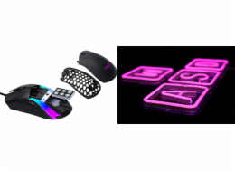 Myš PREYON Přizpůsobitelná myš Preyon Hawk (PHC27B) + Neon Wall WASD Purple Eye Bait (PBEB12GO)