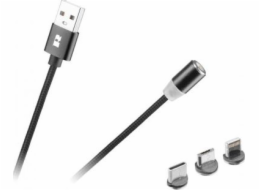 Kabel REBEL RB-6004-100-B USB 3v1 1m Black