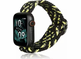 Textilní řemínek k chytrým hodinkám Beline pro Apple Watch 42/44/45/49 mm černá a limetkově černá/limetka