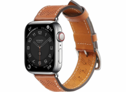 Hurtel Strap Kožený kožený řemínek Apple Watch SE, 8, 7, 6, 5, 4, 3, 2, 1 (41, 40, 38 mm) páskový náramek hnědý