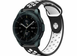 Beline Beline řemínek na hodinky 22mm sportovní silikonový černobílý pouzdro