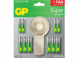 GP Baterie SUPER 12AA+12AAA a ventilátor