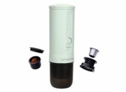 BUYDEEM Přenosné espresso  Outin Nano - jemně zelená, 80 ml, 20 bar, 92°C ohřátí vody, mletá káva nebo kapsle 