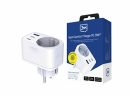 3MK Nabíječka Hyper Comfort 30W 1xUSB-A 2xUSB-C 1xSchuko PD QC3.0 bílá