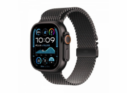 Apple Hodinky Ultra 2 GPS + Cellular, 49mm černé titanové pouzdro s černým titanovým náramkem Milanese L