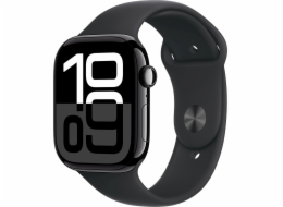 Apple Hodinky řady 10 GPS, 46mm pouzdro z onyxového hliníku s černým sportovním řemínkem - velikost S/M