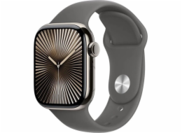 Apple Hodinky Series 10 GPS + Cellular, 42mm pouzdro z přírodního titanu s horskošedým sportovním řemínkem – velikost S/M