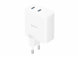 Havit UC45 EU - Dvouportová cestovní nabíječka GaN 45 W, černá