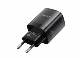 Havit UC303 EU - Dvouportová cestovní nabíječka GaN 30 W, černá
