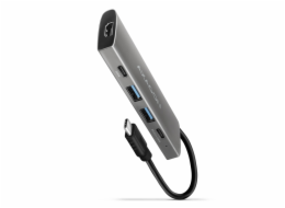 AXAGON HMC-5G21 Víceportový USB hub 5v1, 10 Gb/s, 2x USB-A + 2x USB-C + HDMI 4K/30Hz, PD 60W, 13cm USB-C kabel