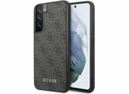 Guess Pouzdro Guess GUHCS22SG4GFGR pro Samsung Galaxy S22 šedo-šedý pevný kryt 4G kov zlaté logo