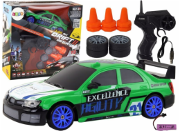 LeanToys Sportovní auto na dálkové ovládání R/C 1:24 Zelená s vyměnitelnými koly