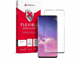 ForCell Flexibilní 5D hybridní sklo pro Samsung Galaxy S10+ černé (Hot Bending) - funkční čtečka