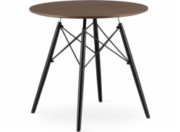 Leobert Konferenční stolek moderní skandinávský hnědý kulatý 80 cm