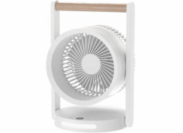 LTC STOLNÍ VENTILÁTOR S DŘEVĚNOU RUKOJEŤÍ, REGULACE RYCHLOSTI, S NOČNÍ LAMPOU, DISPLEJEM, INDIKÁTOREM NABÍJENÍ, NABÍJENÍM PŘES USB-C, 10 W, 3600 mAh, 6,4